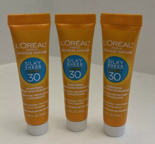 3 L'Oreal Paris Advanced Suncare Silky Sheer Lotion SPF 30, For All Skin Type